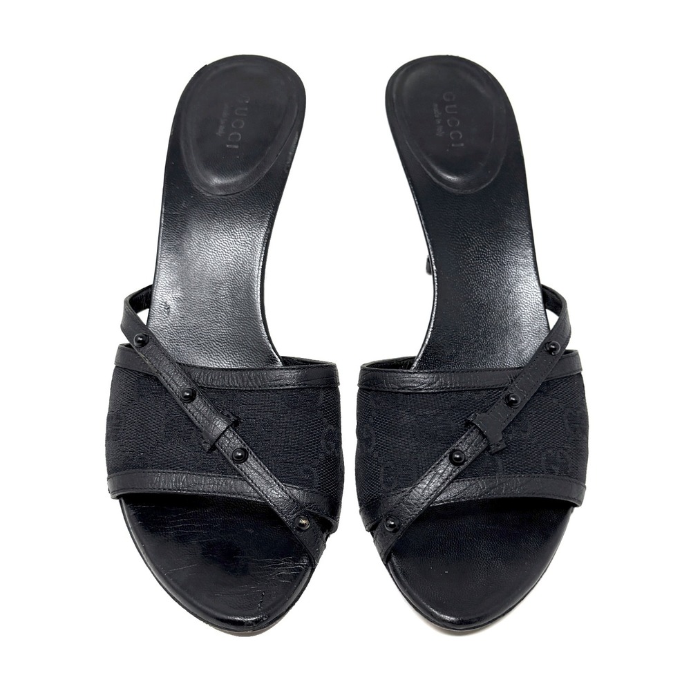 Vintage Gucci Tom Ford GG Monogram Studded Mule Heels 39.5